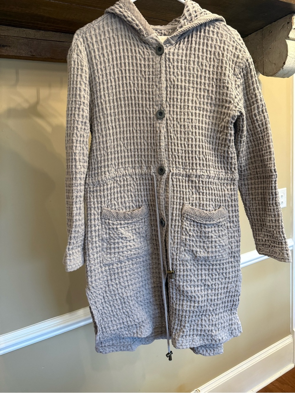 Mododoc 100% cotton waffle hoodie jacket